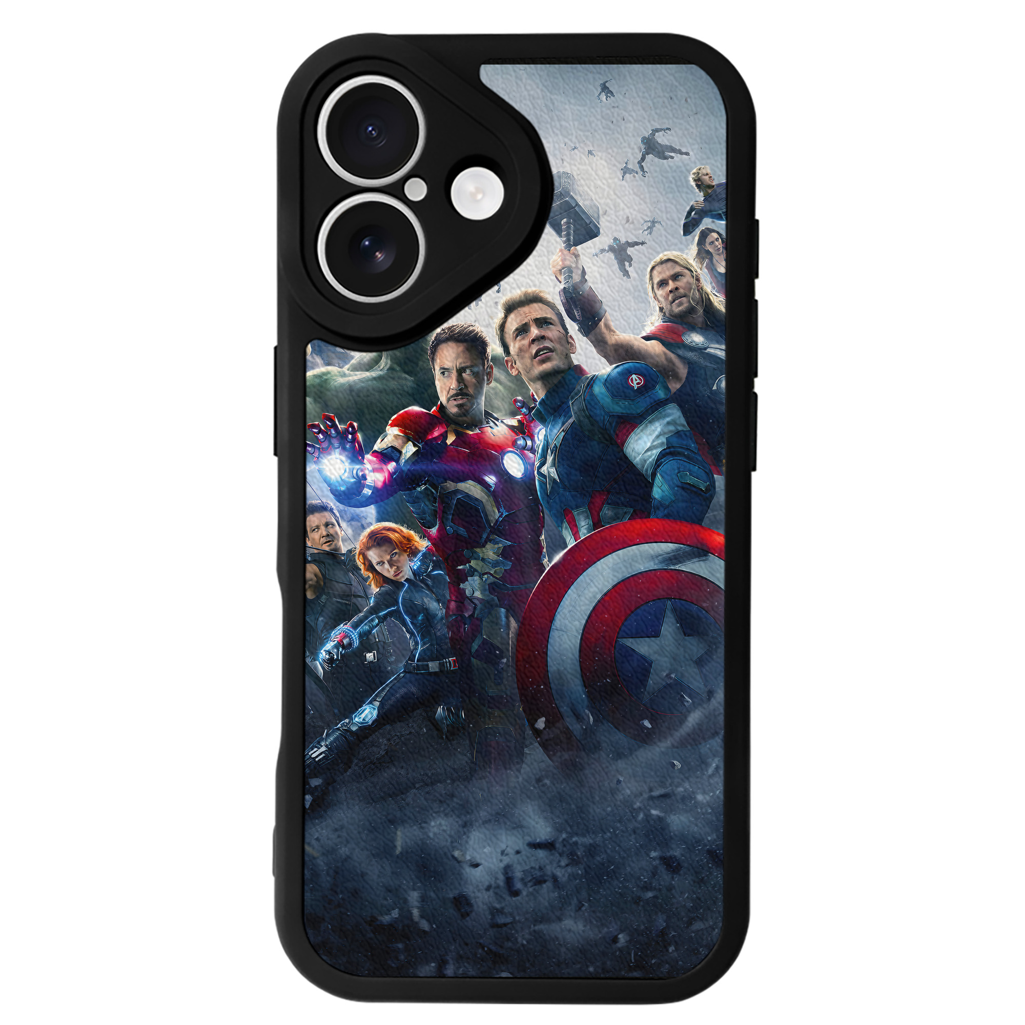 （画像用） アベンジャーズ The Avengers 【iPhone 16シリーズ対応】シリコンスマホケース（レザー調） 材質：シリコン